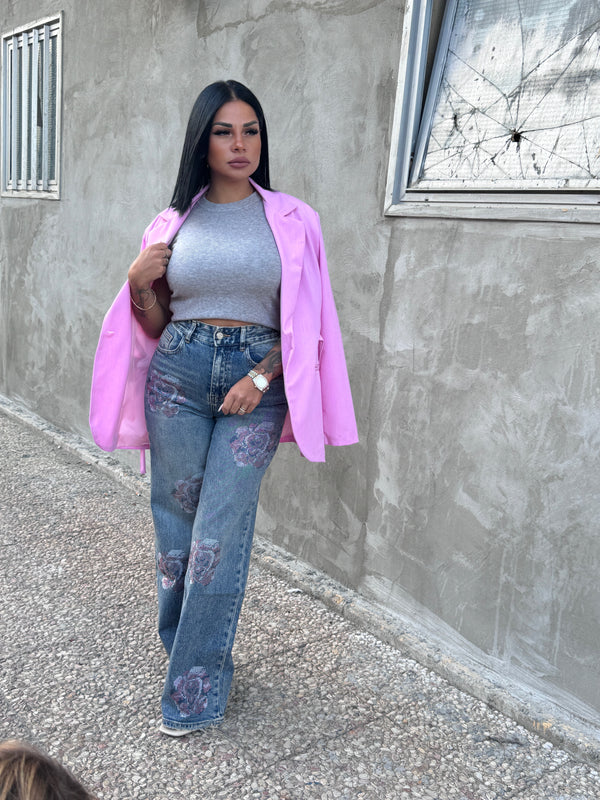 Jeans Fiori Strass