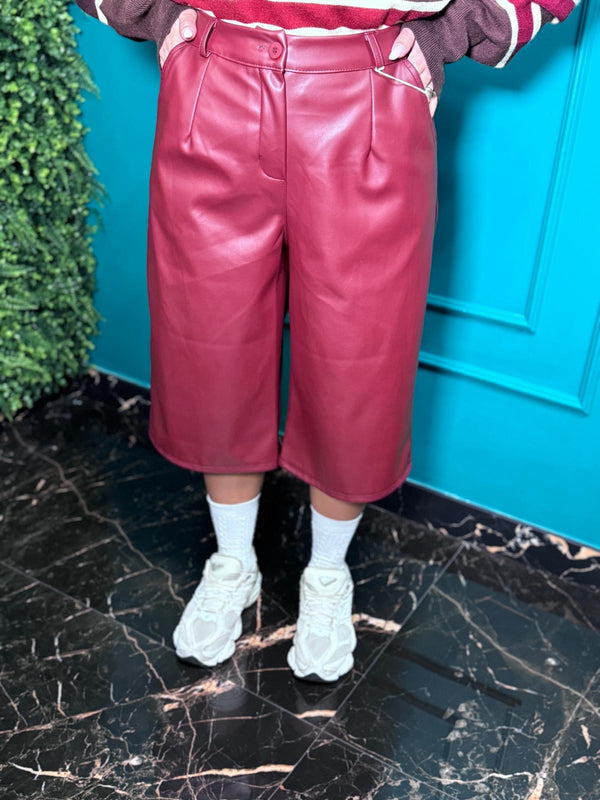 Bermuda ecopelle Bordeaux